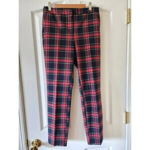 Zara Tartan Plaid Ankle Pants M Royal Stewart Dark Academia Slim Fit Cigarette
